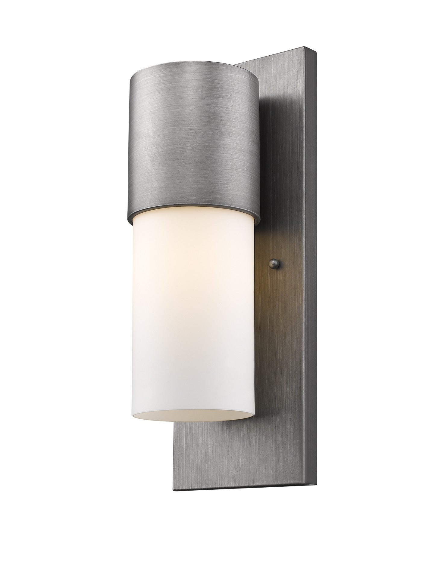 Contemporary Brushed Silver & White Wall Sconce