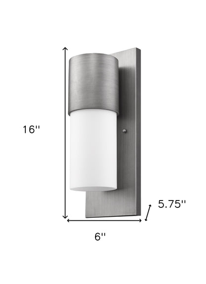 Contemporary Brushed Silver & White Wall Light
