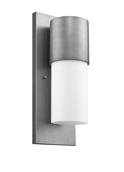 Contemporary Brushed Silver & White Wall Light