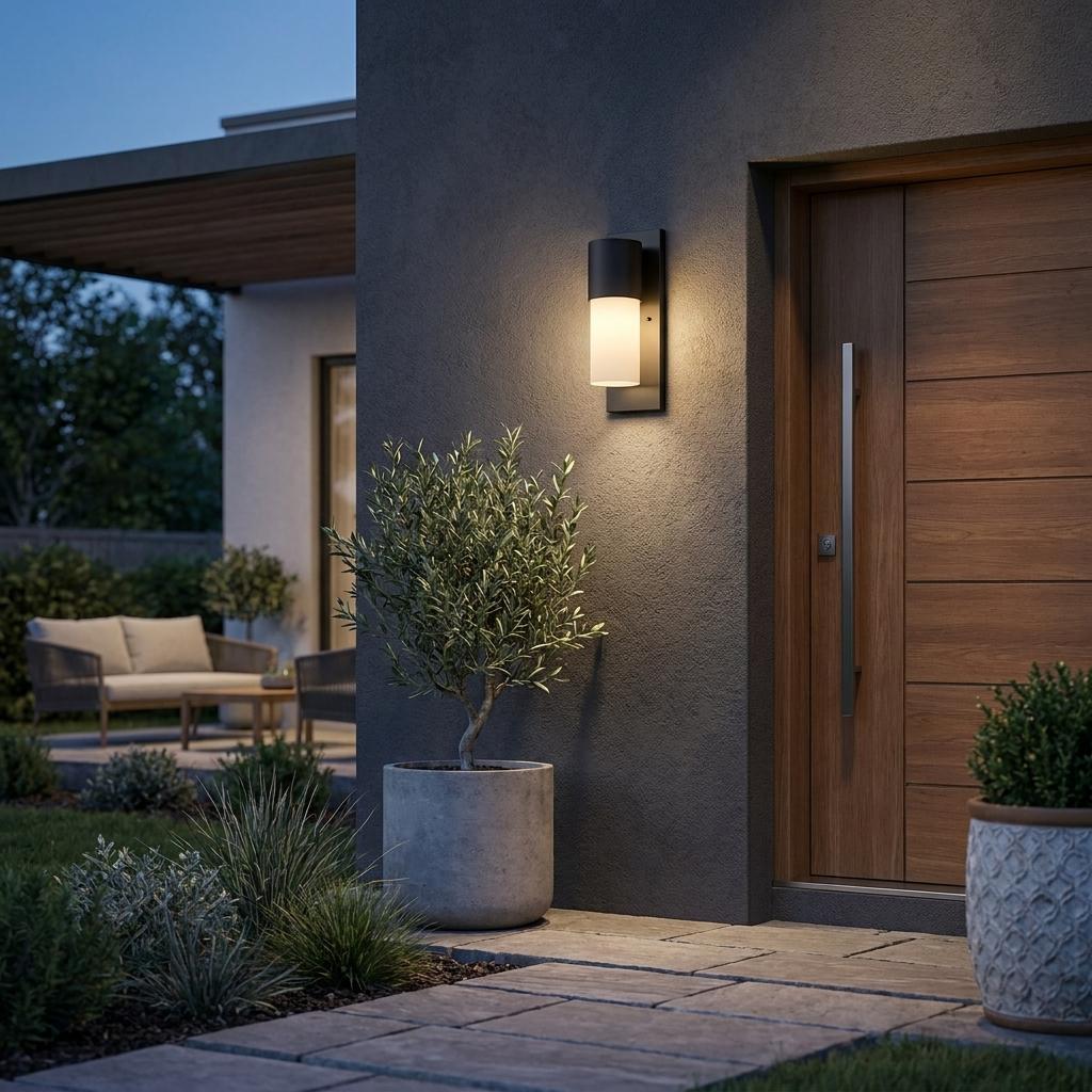 Contemporary Antique Bronze & White Wall Light