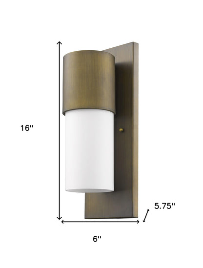 Contemporary Brushed Gold & White Wall Light