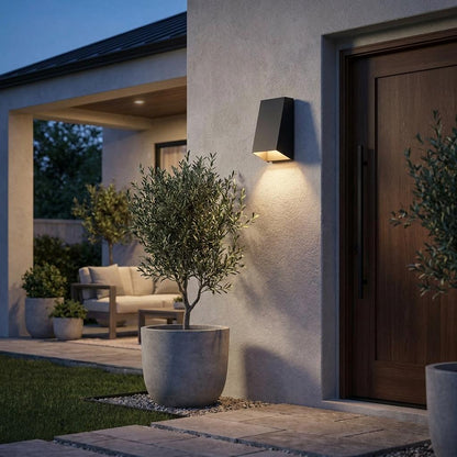 Matte Black Geometric Wall Sconce