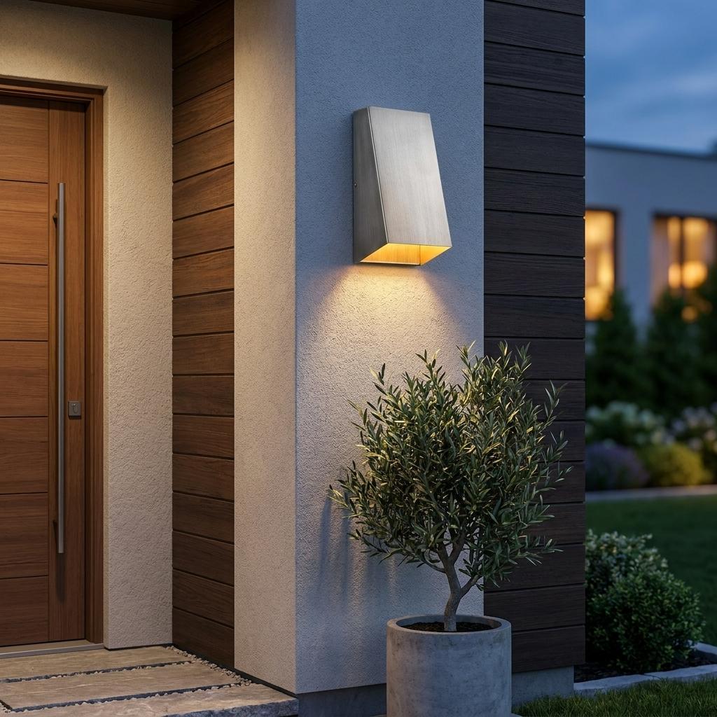 Brushed Silver Geometric Wall Sconce