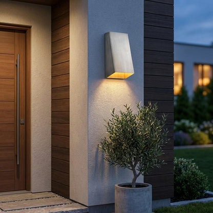 Brushed Silver Geometric Wall Sconce