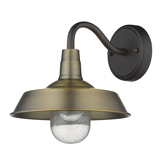 Brushed Gold Shallow Plate Shape Wall Sconce