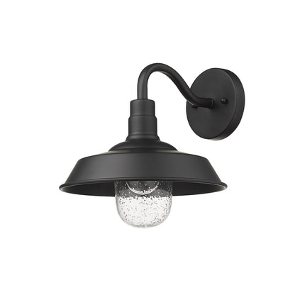 Matte Black Shallow Plate Shape Wall Sconce