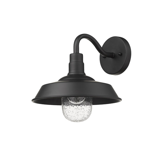 Matte Black Shallow Plate Shape Wall Sconce