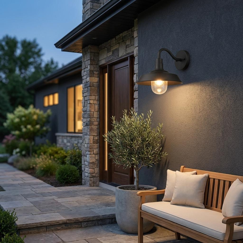 Matte Black Shallow Plate Shape Wall Light