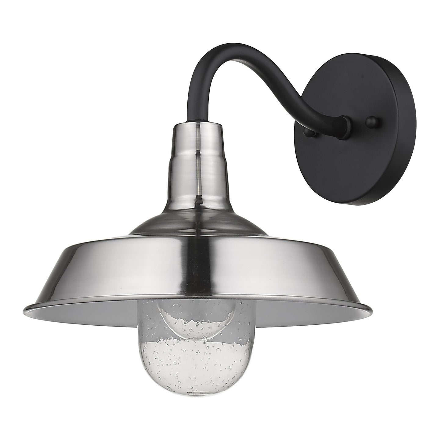 Silver Shallow Plate Shape Wall Sconce