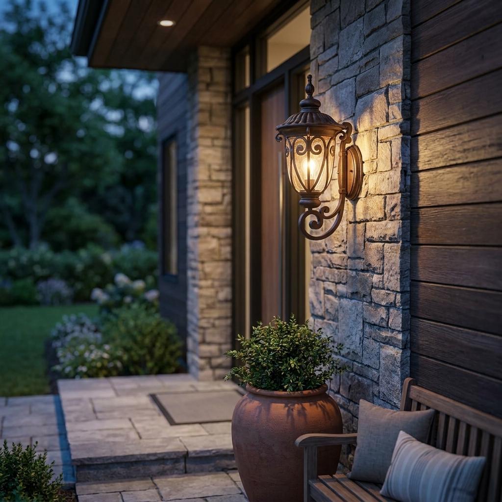 Naples 1-Light Marbelized Mahogany Wall Light
