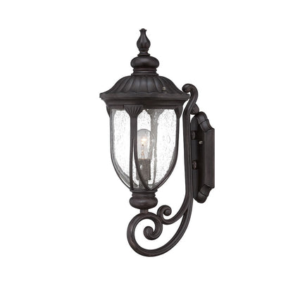 XL Black Cast Aluminum Glass Lantern Wall Sconce