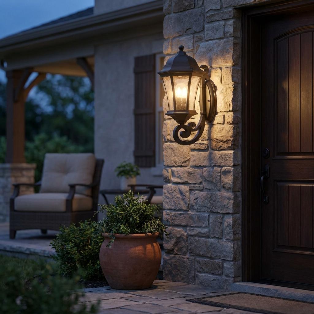 Matte Black Tapered Lantern Wall Light