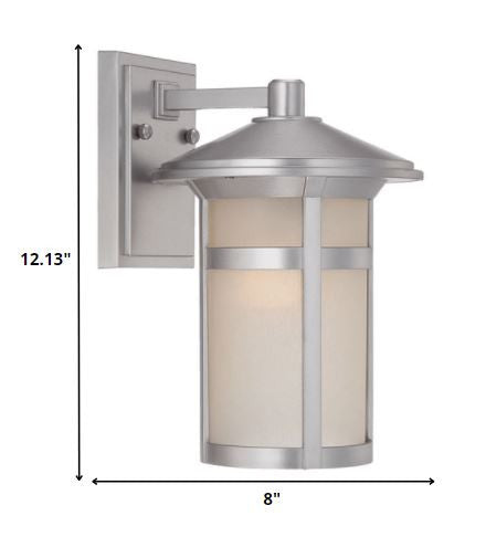 Brushed Silver White Glass Wall Light