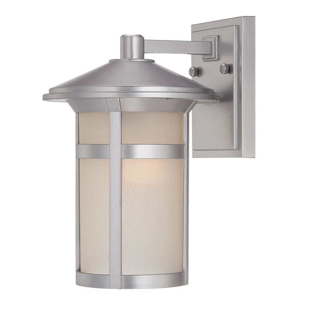 Brushed Silver White Glass Wall Light