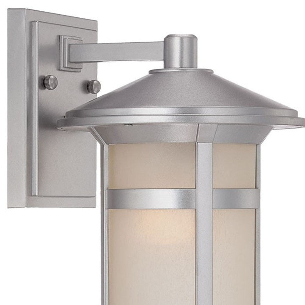 Brushed Silver White Glass Wall Light