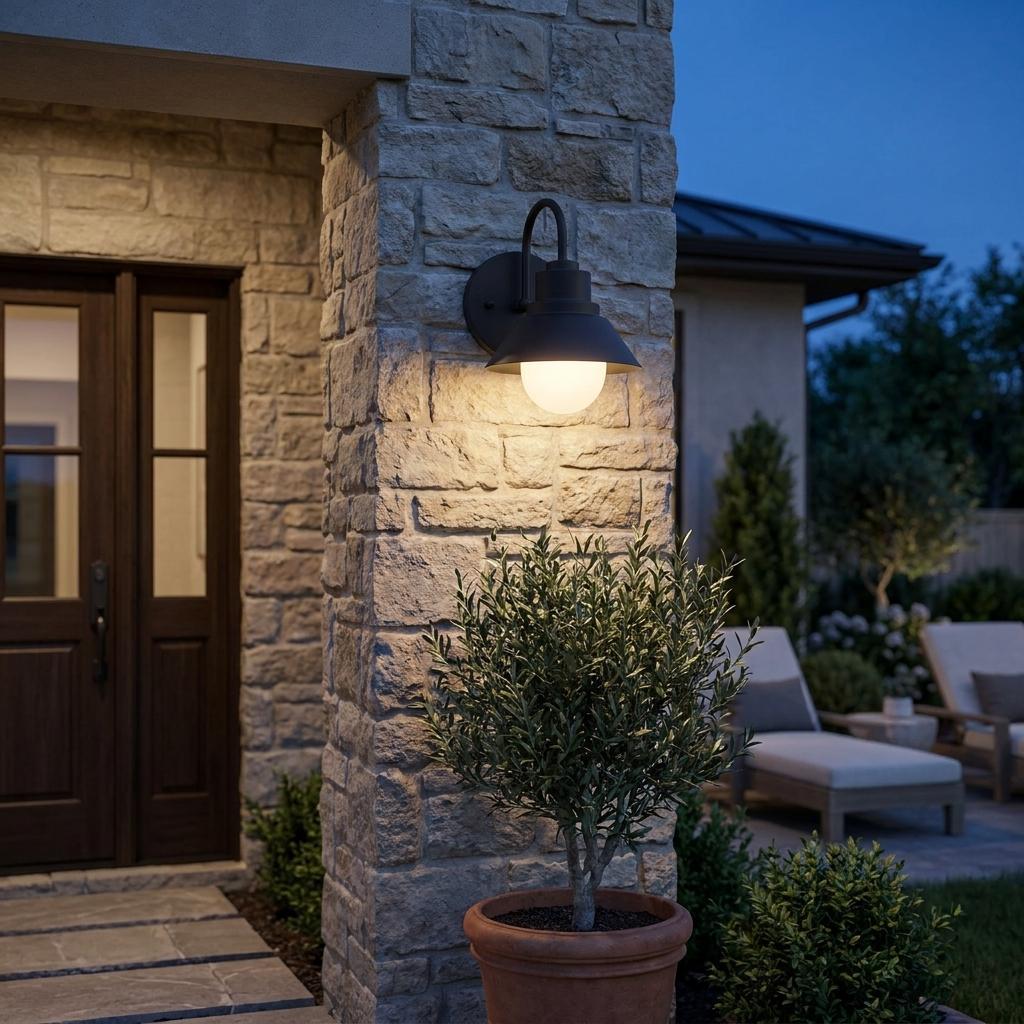 Matte Black Lamp Shade Wall Light