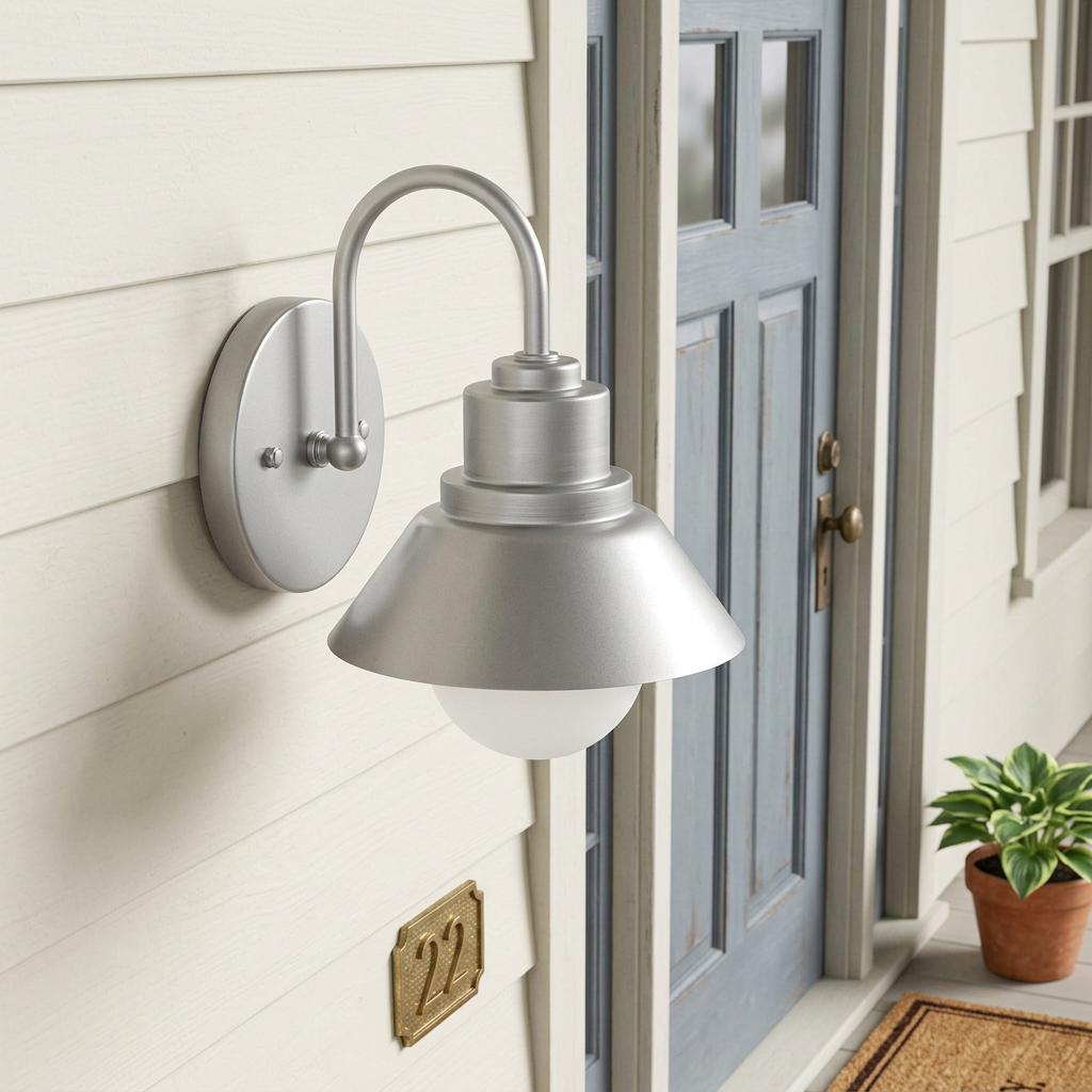 Brushed Silver Lamp Shade Wall Light
