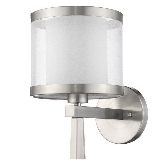 White & Silver Wall Light w/ Shade