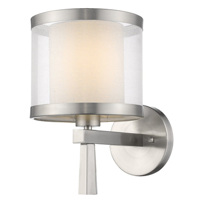 White & Silver Wall Light w/ Shade