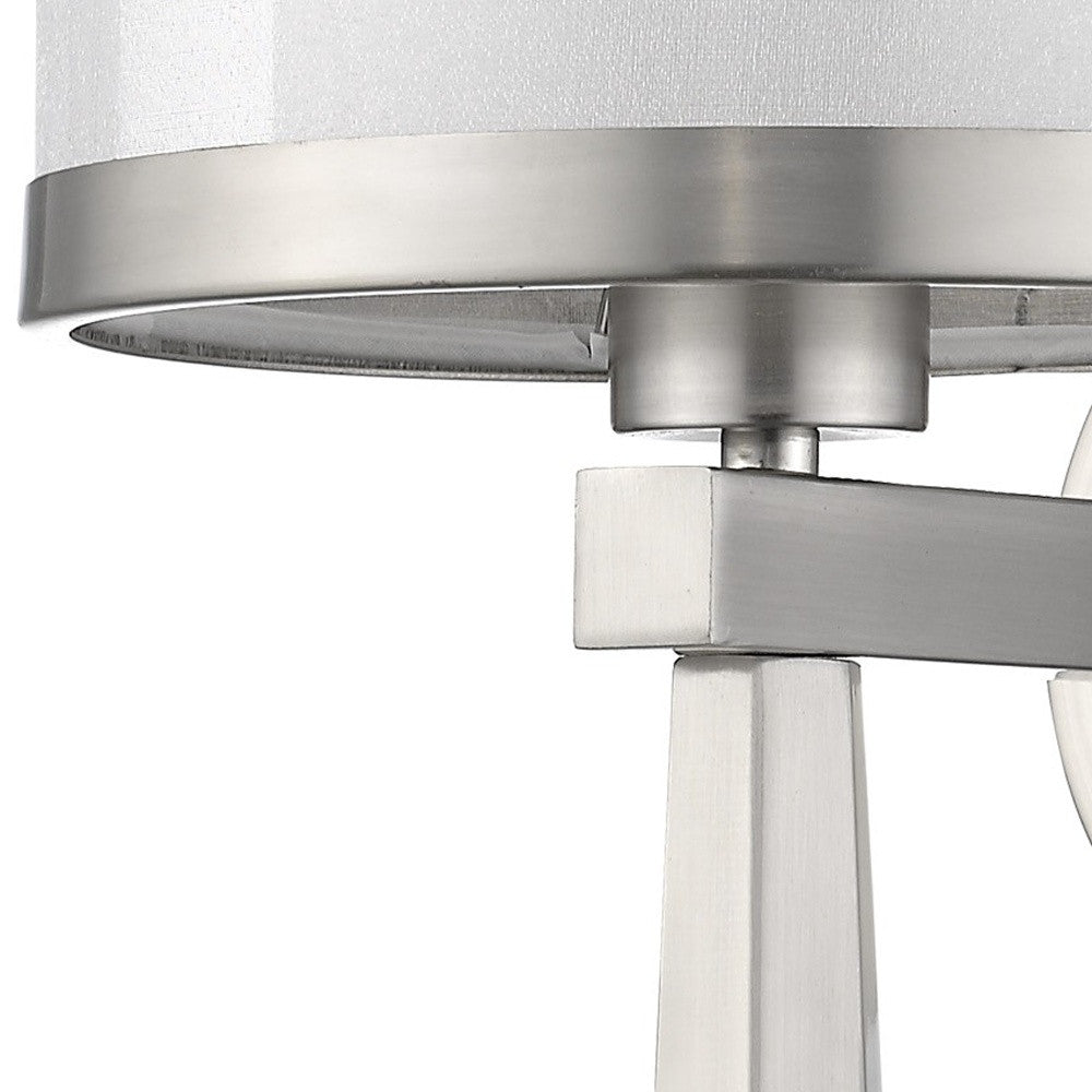 White & Silver Wall Light w/ Shade