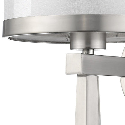 White & Silver Wall Light w/ Shade