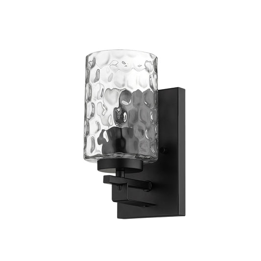 Black & PebbGlass Wall Sconce