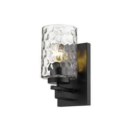 Black & PebbGlass Wall Sconce