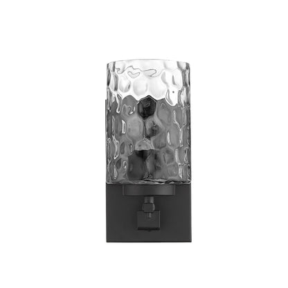 Black & PebbGlass Wall Sconce