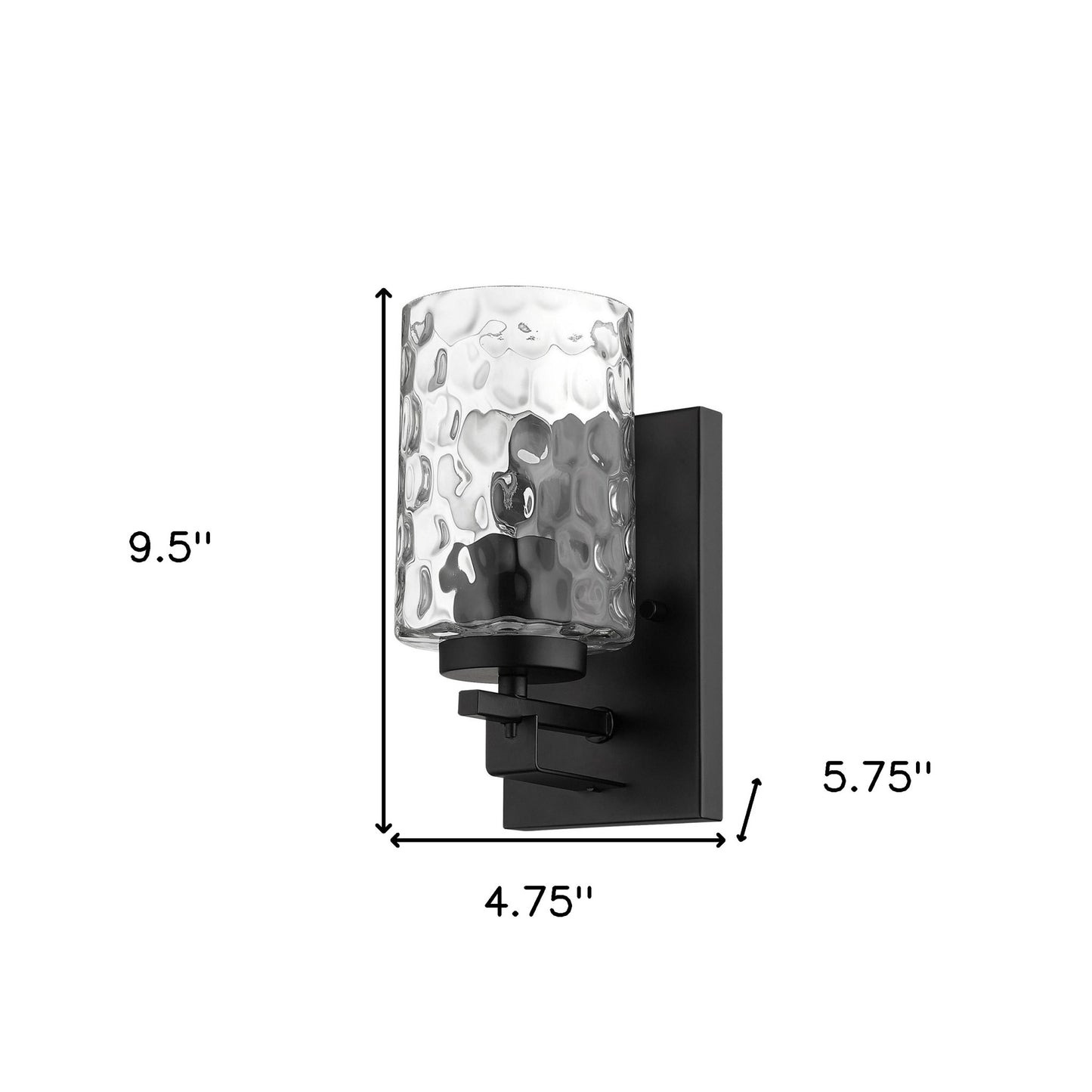 Black & PebbGlass Wall Sconce