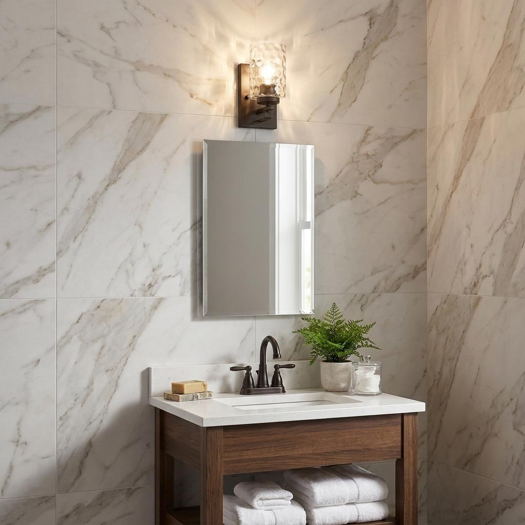Bronze & PebbGlass Wall Sconce