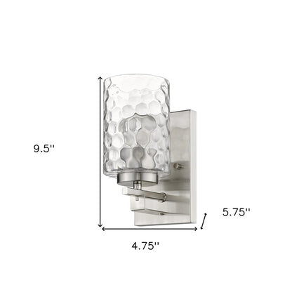 Silver & PebbGlass Wall Sconce