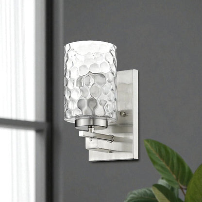 Silver & PebbGlass Wall Sconce