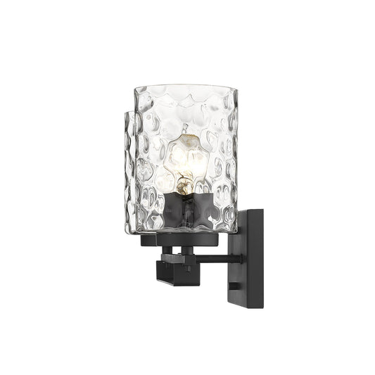 Black & PebbGlass Two Light Wall Sconce