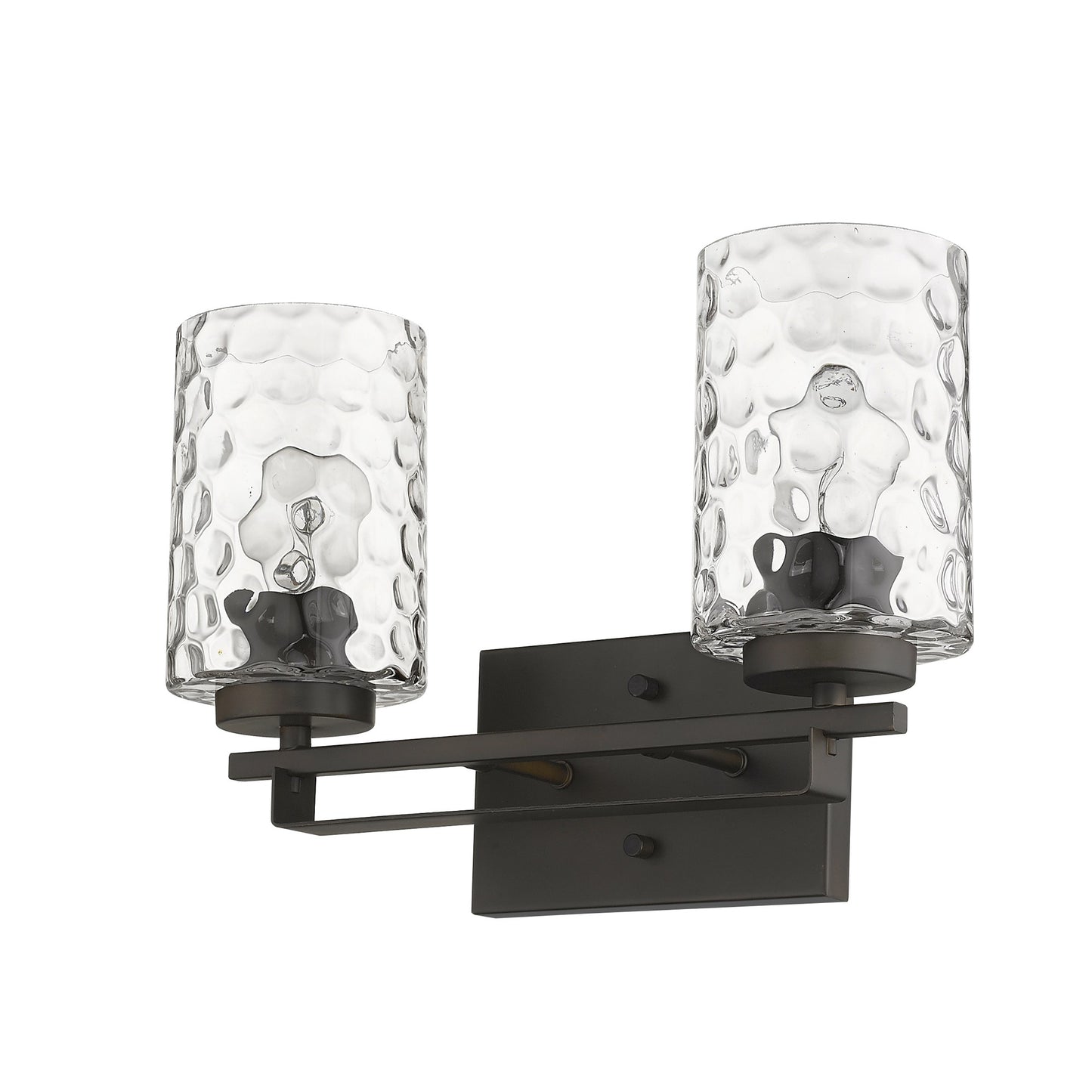 Bronze & PebbGlass Two Light Wall Sconce