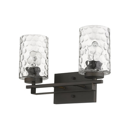 Bronze & PebbGlass Two Light Wall Sconce