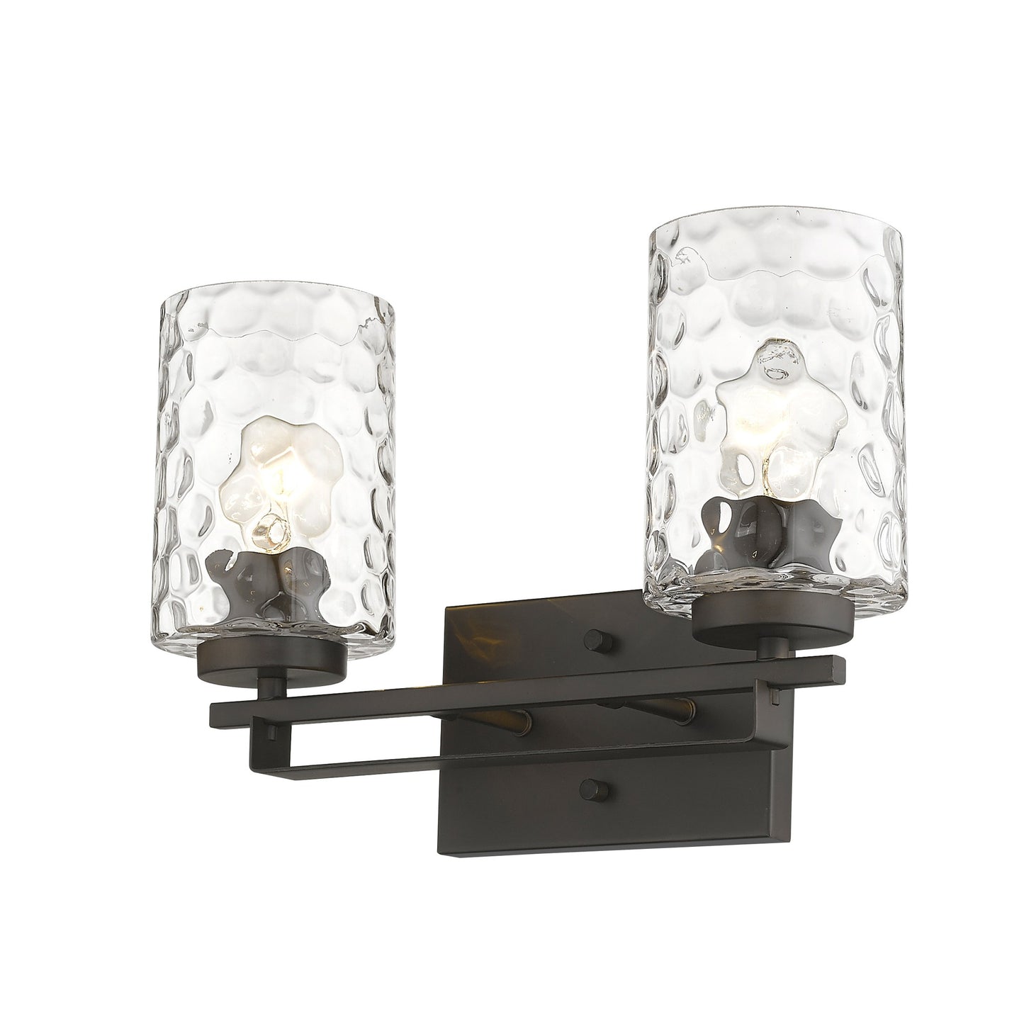 Bronze & PebbGlass Two Light Wall Sconce