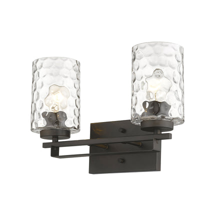 Bronze & PebbGlass Two Light Wall Sconce