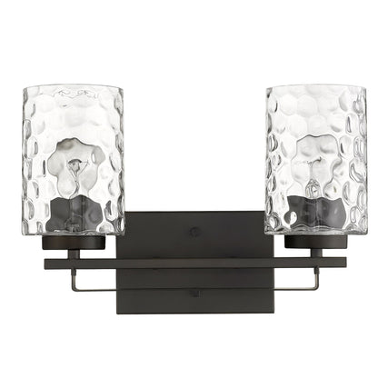 Bronze & PebbGlass Two Light Wall Sconce
