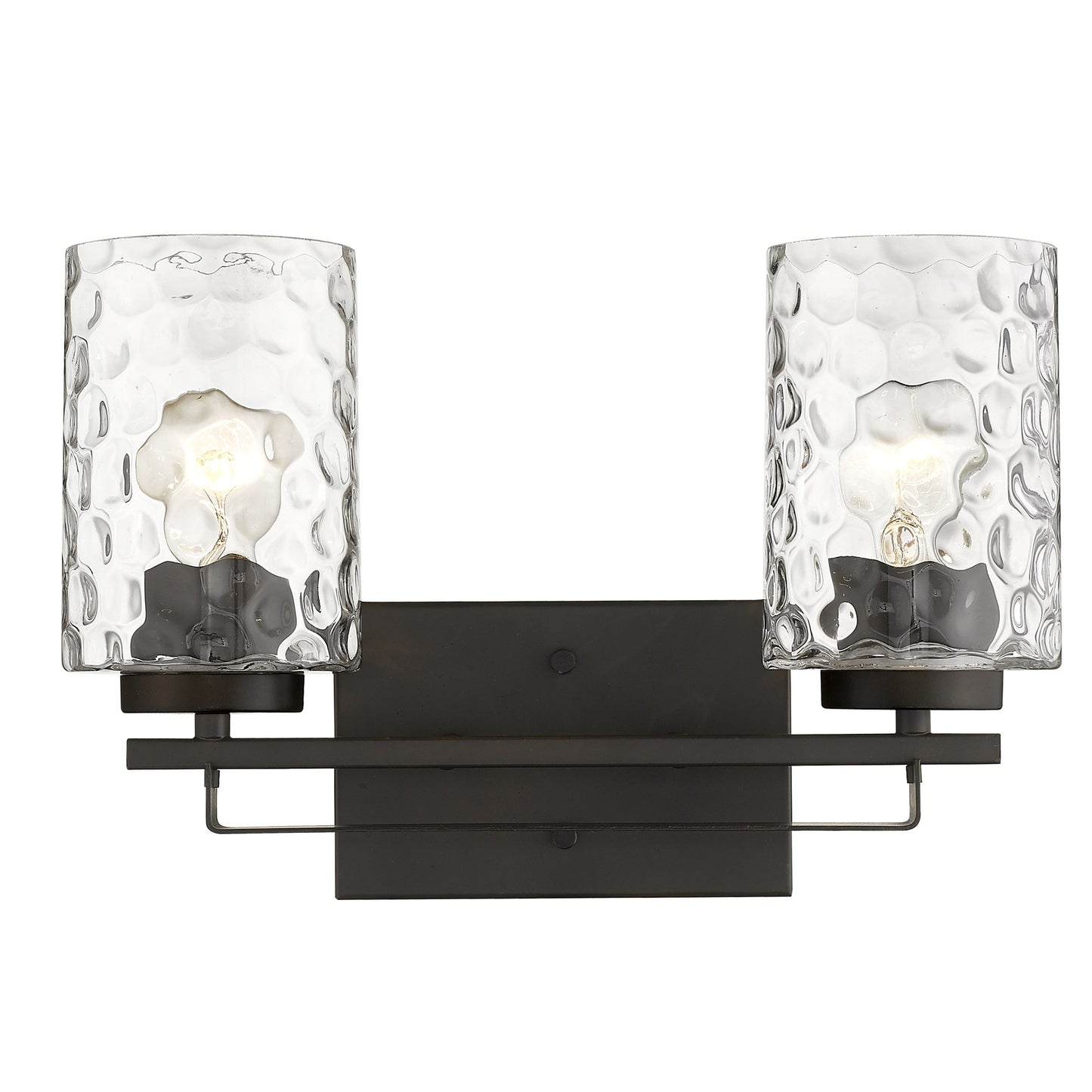 Bronze & PebbGlass Two Light Wall Sconce