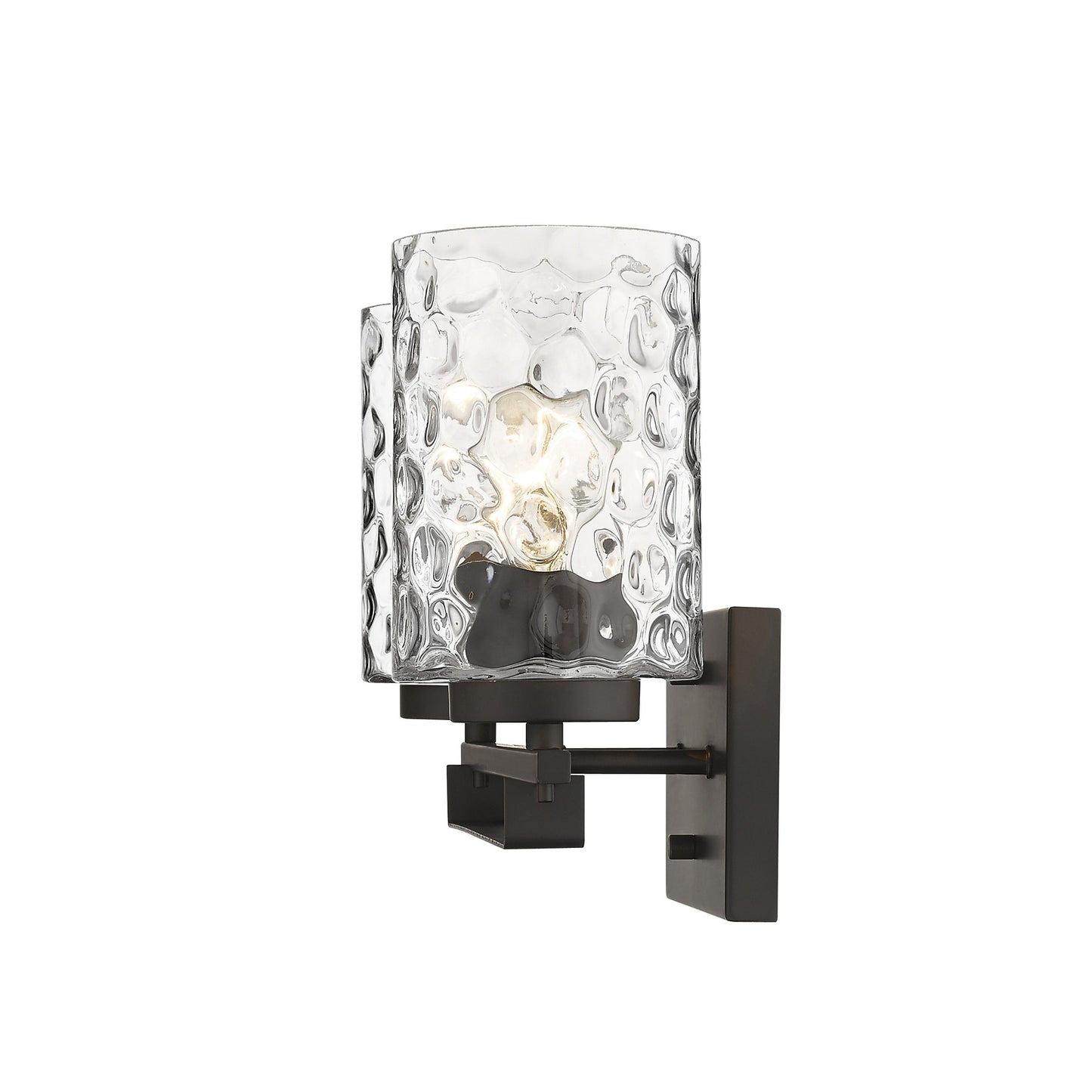 Bronze & PebbGlass Two Light Wall Sconce