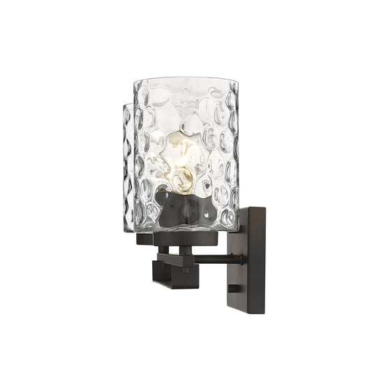 Bronze & PebbGlass Two Light Wall Sconce