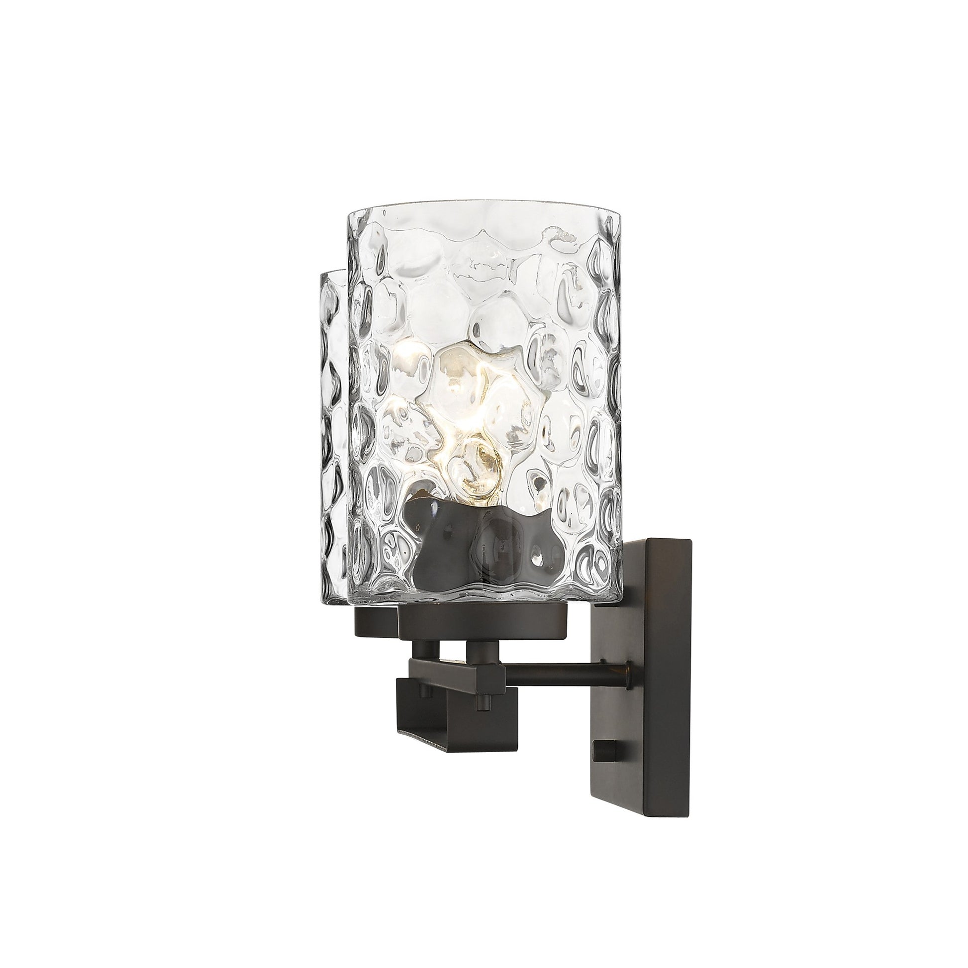 Bronze & PebbGlass Two Light Wall Sconce