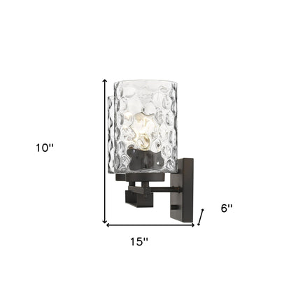 Bronze & PebbGlass Two Light Wall Sconce