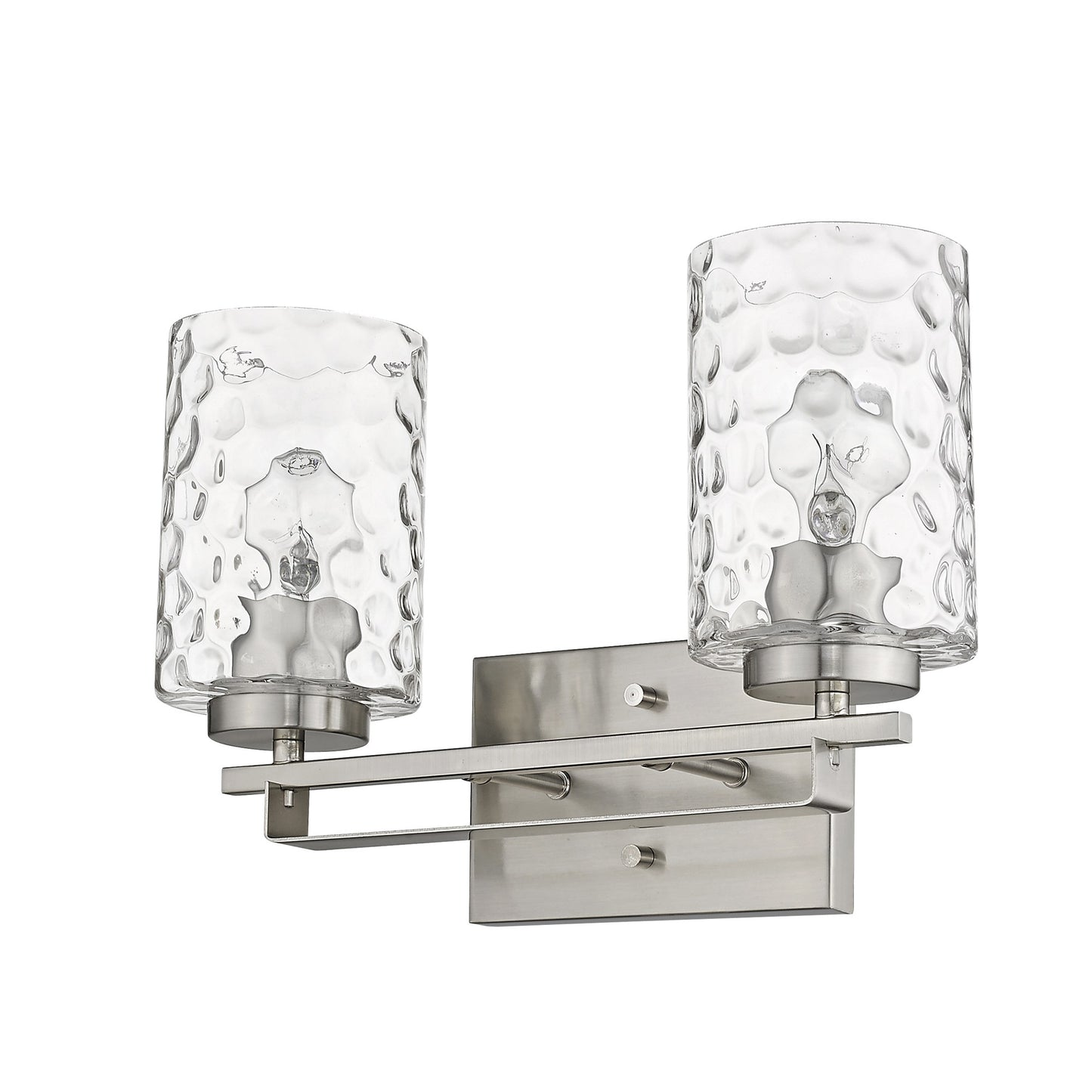 Silver & PebbGlass Two Light Wall Sconce
