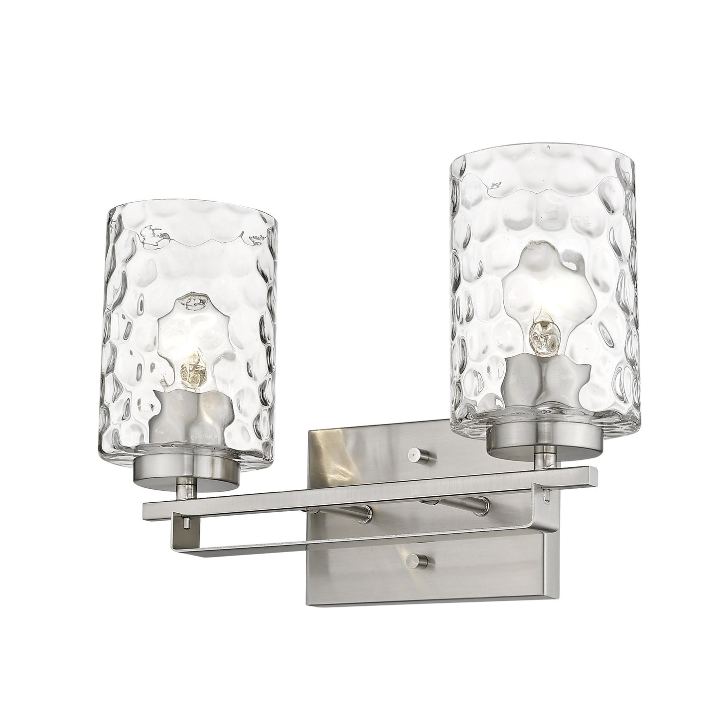 Silver & PebbGlass Two Light Wall Sconce