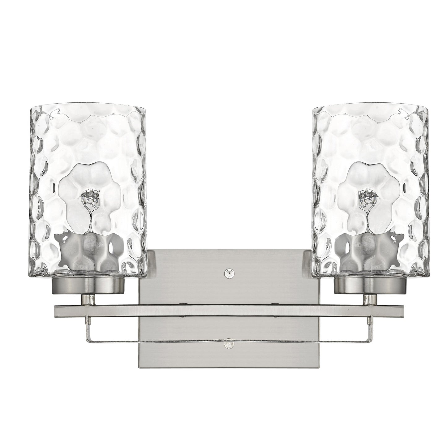 Silver & PebbGlass Two Light Wall Sconce