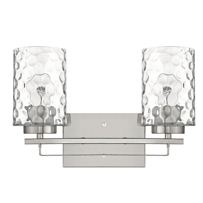 Silver & PebbGlass Two Light Wall Sconce