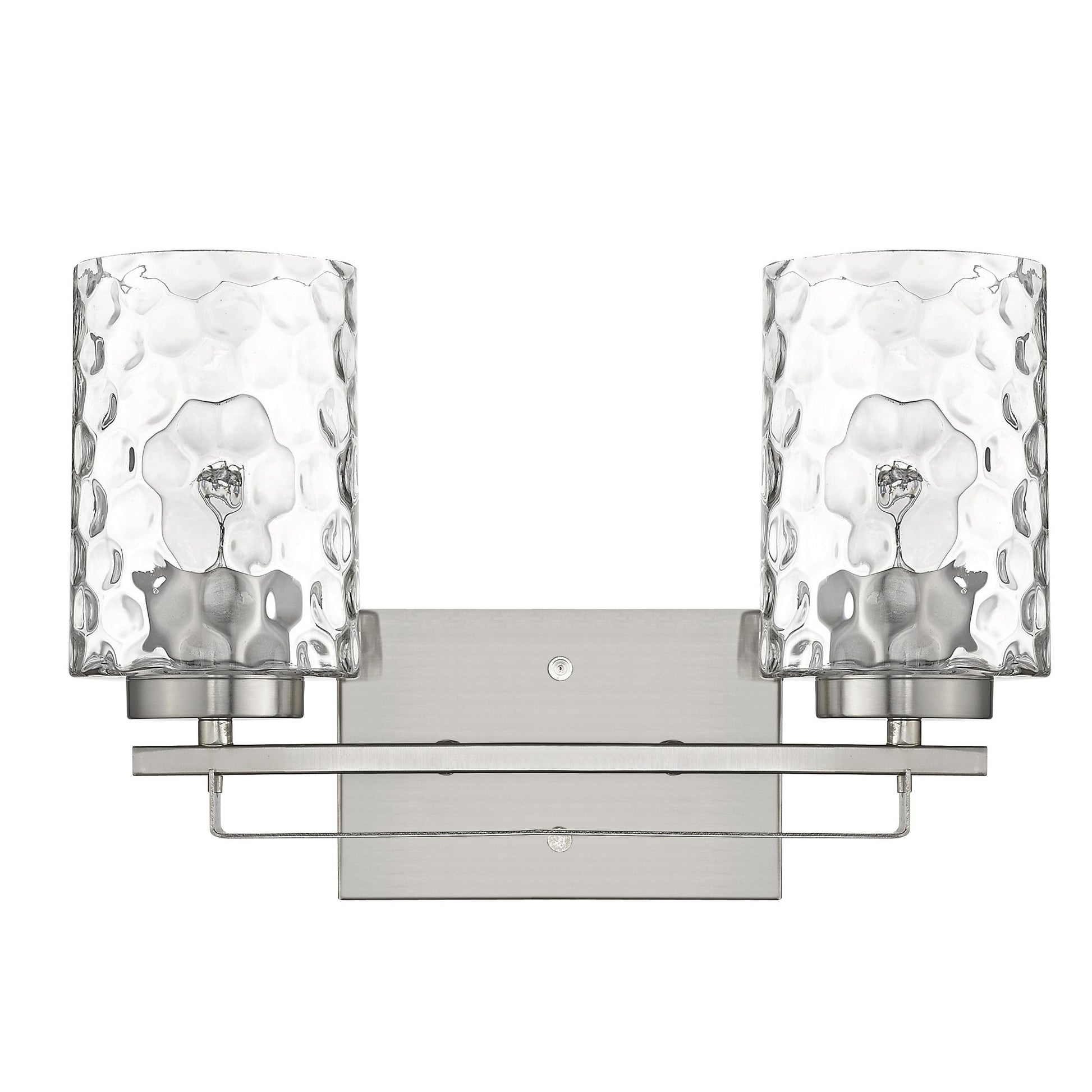 Silver & PebbGlass Two Light Wall Sconce