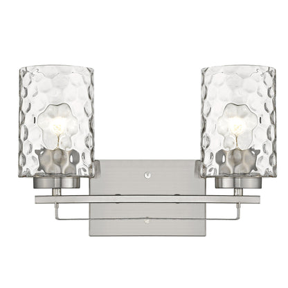 Silver & PebbGlass Two Light Wall Sconce