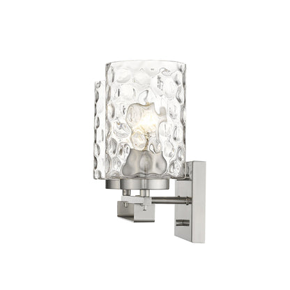 Silver & PebbGlass Two Light Wall Sconce
